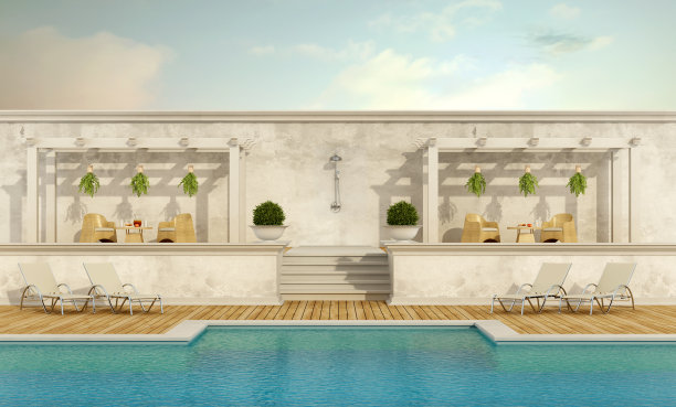 豪华泳池度假村图片下载