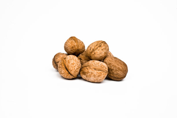 白色背景上的核桃图片下载