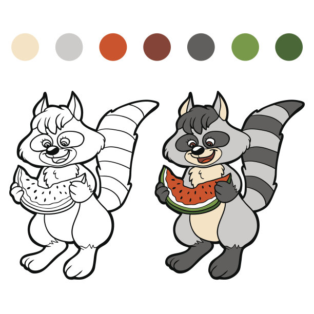 彩色书(浣熊)图片下载