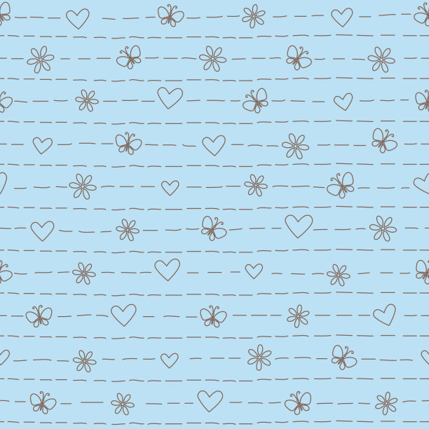 矢量无缝模式与手淹没元素图片下载