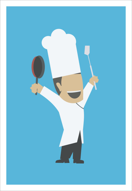 快乐厨师简单插图图片下载