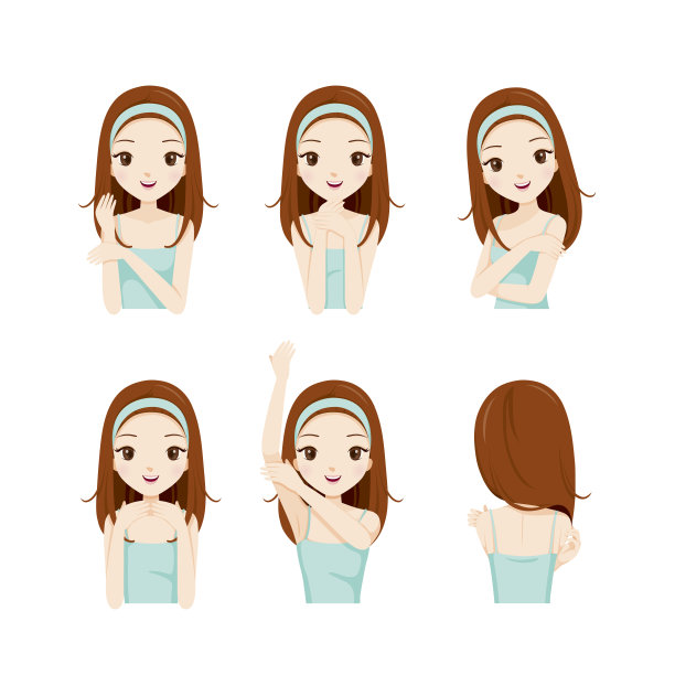 女孩护理皮肤和身体设置图片下载