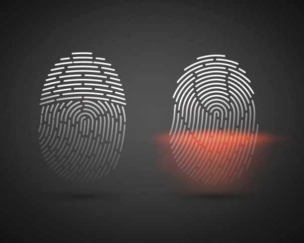 指纹扫描。矢量插图。安全系统。图片下载