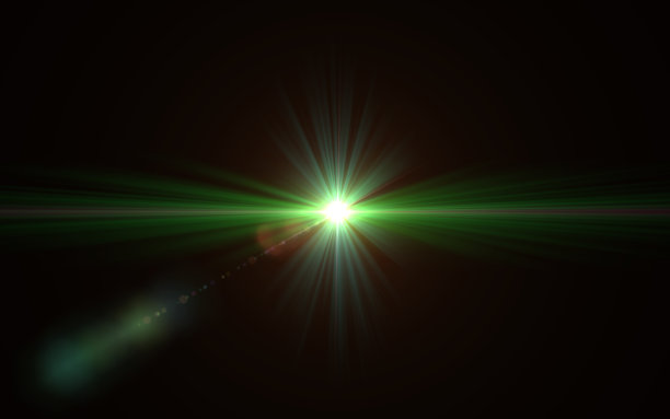 镜头光晕超级绿色黄金新星图片下载