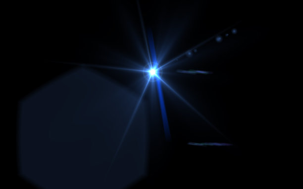 镜头光晕蓝色手电筒图片下载