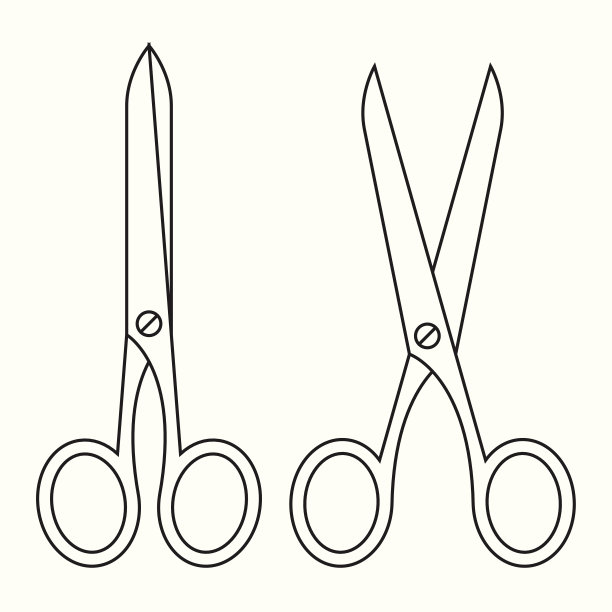 在白色背景上打开和关闭剪刀图片下载