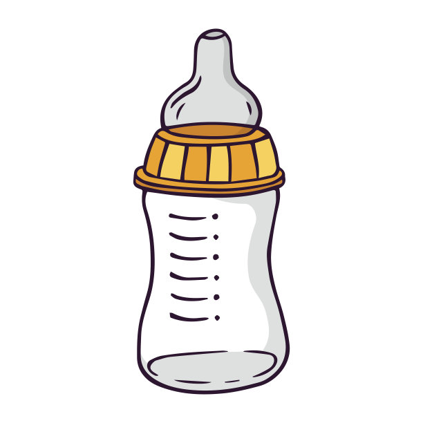 喂奶瓶，亮向量儿童插图孤立上白色图片下载