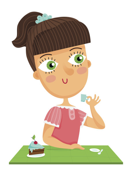 女孩在桌边喝着咖啡，性格孤僻上了白图片下载