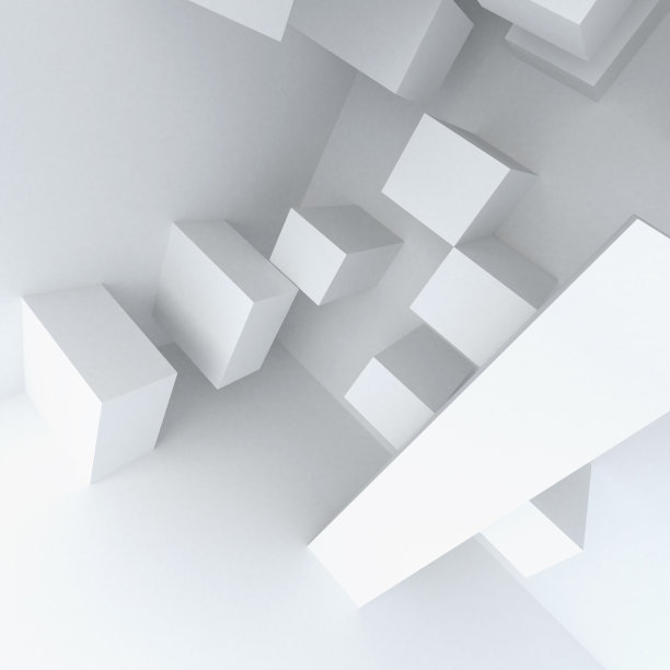 抽象几何白色建筑构造图片下载