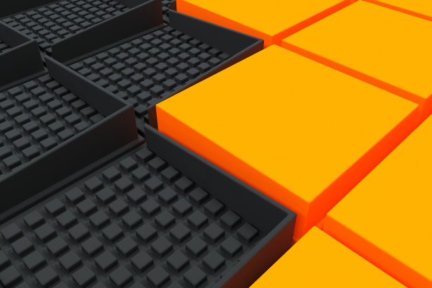 未来的工业背景由黑色和橙色的方形形状图片下载