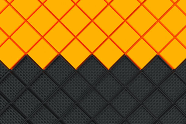 未来的工业背景由黑色和橙色的方形形状图片下载