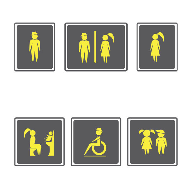 厕所标志，厕所标志。男孩和女孩偶像。男人和女人的图标。家庭的图标集。矢量图图片下载