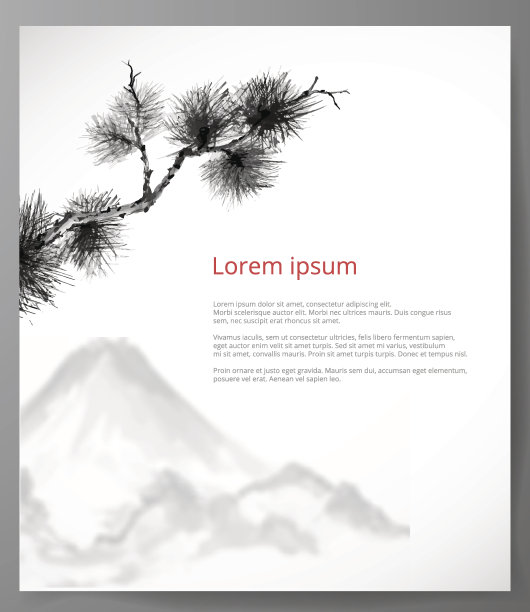 6、松枝干和山素材图片