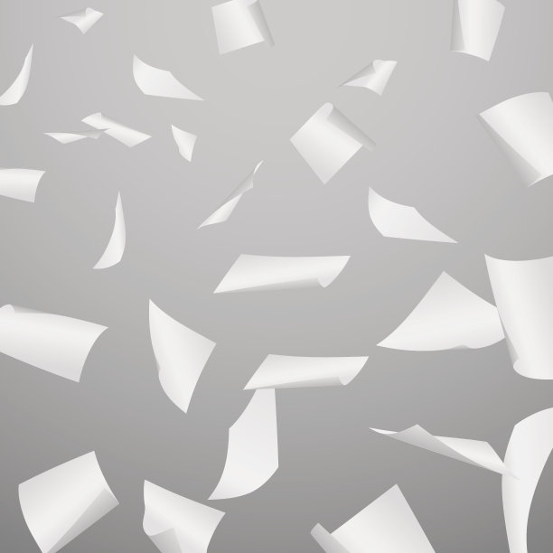 抽象矢量背景用飞、落、散办公室白纸、文件素材图片