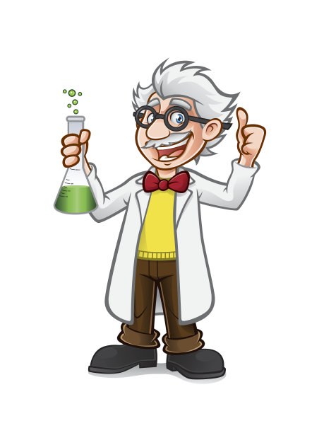 卡通教授竖起大拇指图片下载