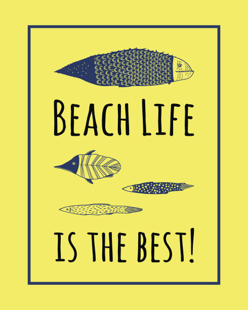 有鱼的可爱激励卡。图片下载