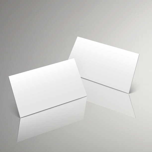 白色风格的3d空白名片设计图片下载