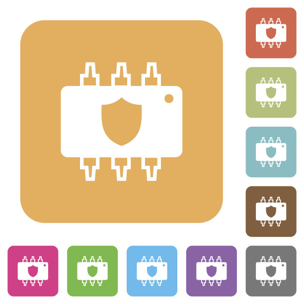 硬件保护圆角正方形平面图标图片下载