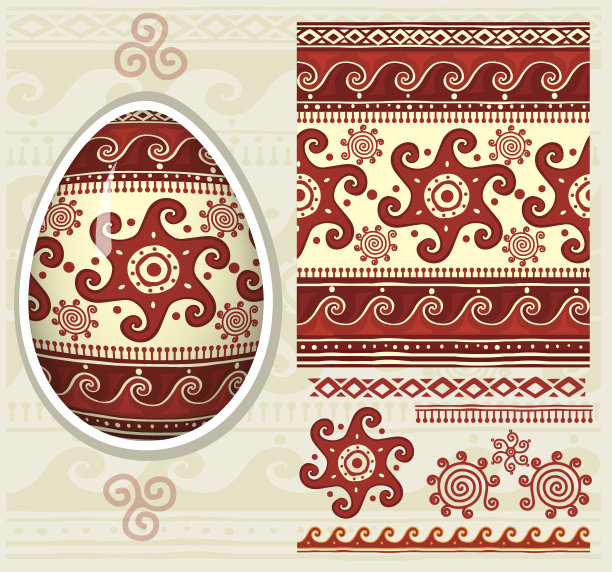 传统民间装饰为复活节彩蛋皮桑卡图片下载