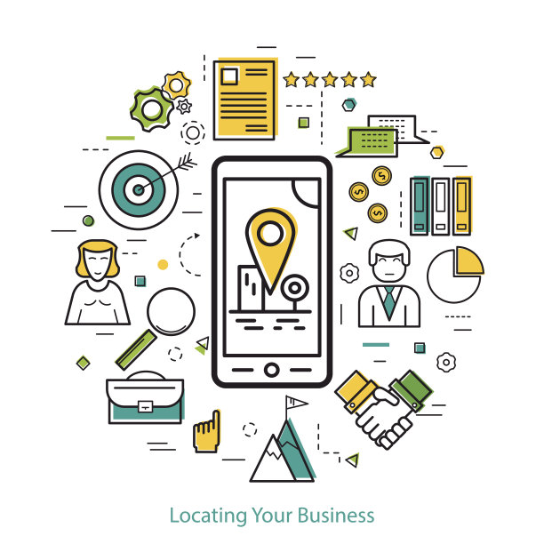 定位您的业务 - 线条艺术图片下载