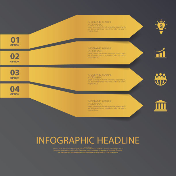 设计平面阴影步数横幅/图形或网站。Vect图片下载