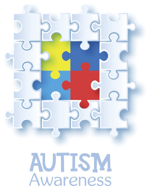 世界提高自闭症意识日。彩色拼图向量设计标志。自闭症的象征。医疗平面插图。卫生保健图片下载