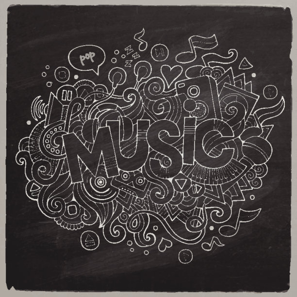 黑板背景音乐图片下载