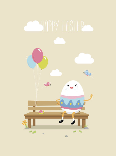 复活节彩蛋快乐，矢量插图图片下载