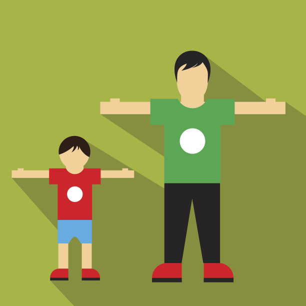 男子和儿童平面图标图片下载