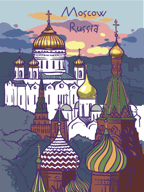 矢量插图的莫斯科。图片下载