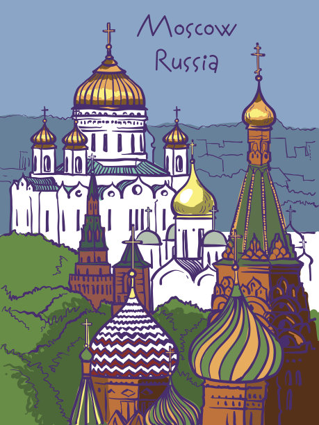 矢量插图的莫斯科。图片下载