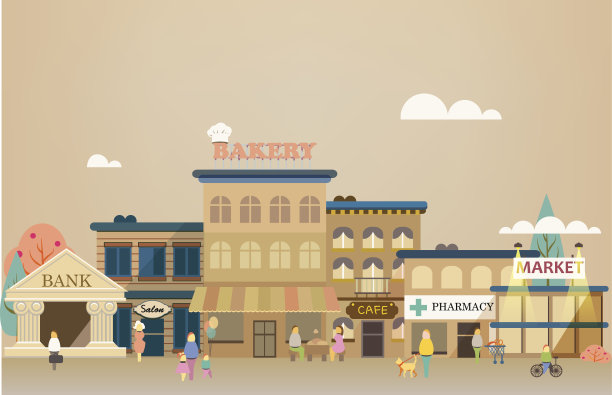 小城镇与中小企业。图片下载