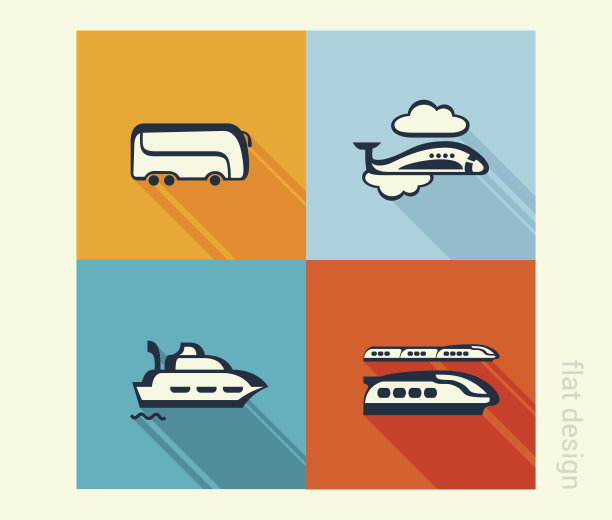 业务图标集。交通、旅游、旅游。平面设计图片下载