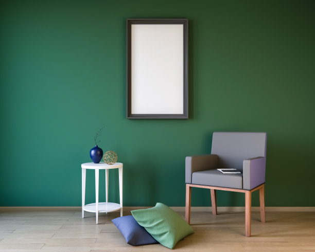 海报模型在室内的一个经典的3D插图设计图片下载