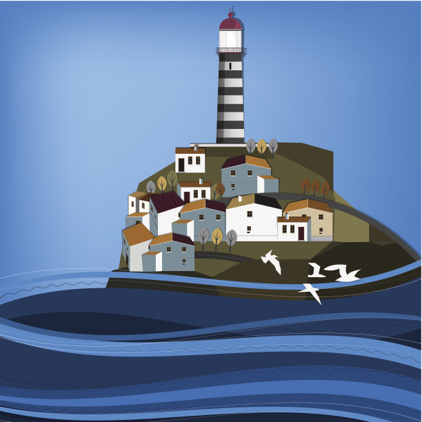 景观与灯塔图片下载