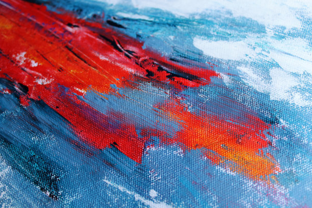 一幅彩色丙烯酸画的细节。图片下载