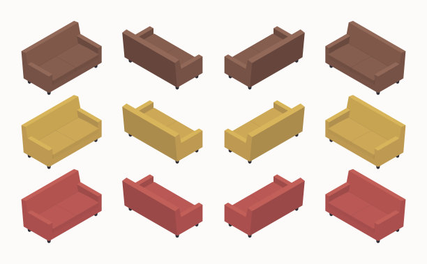 等距现代彩色沙发图片下载