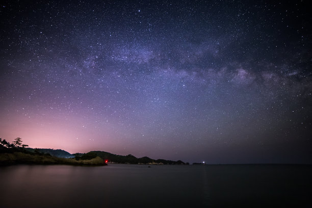 银河上的海洋星空素材图片