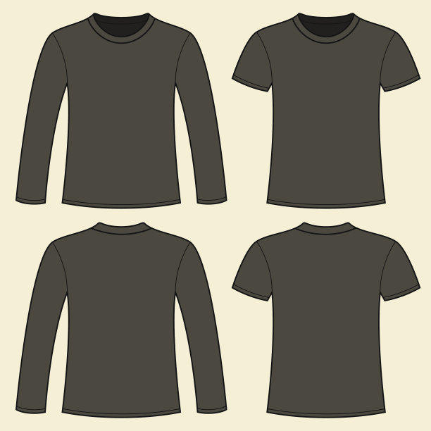 长袖t恤和t恤模板图片下载