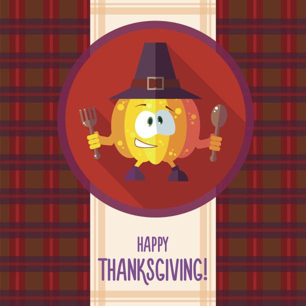 感恩节卡通南瓜厨师卡图片下载