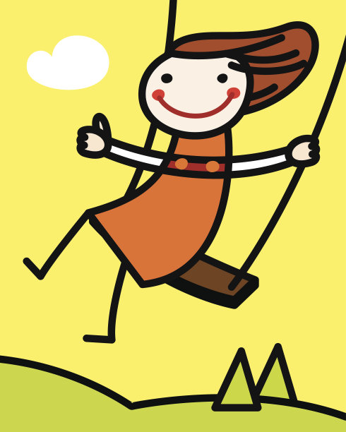 春天荡秋千的女孩图片下载