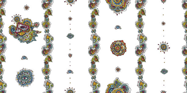 印度彩色无缝图案。图片下载