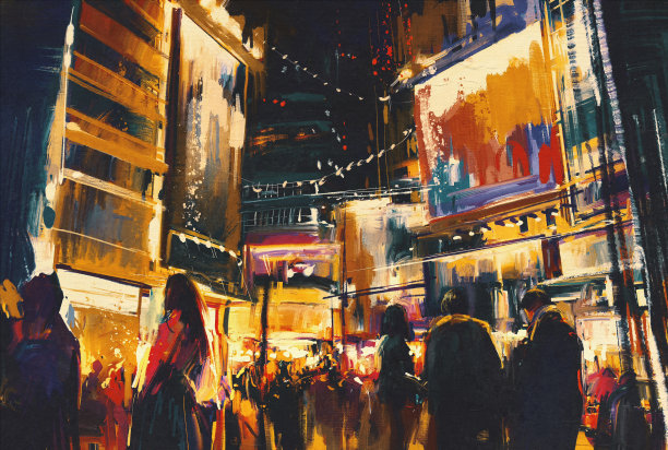 五彩缤纷的夜城图片下载