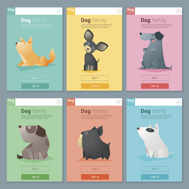 动物横幅与狗为网页设计3图片下载