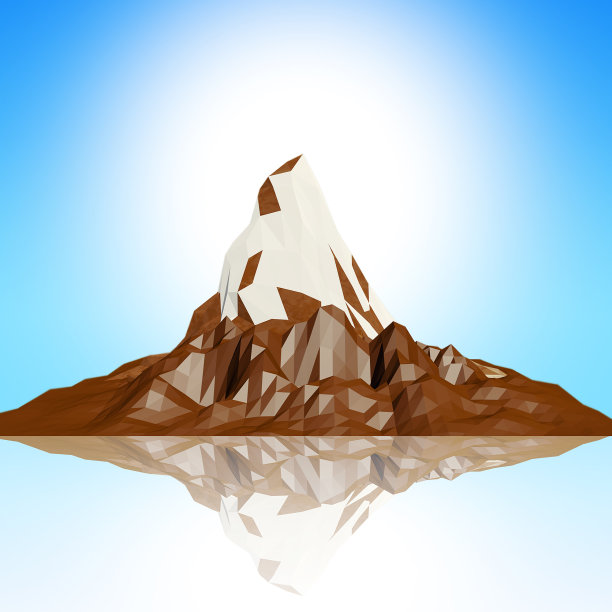 3d山蓝天多边形图片下载