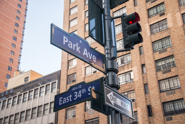 曼哈顿的街道标志图片下载