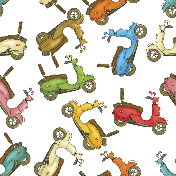 摩托车的卡通图案图片下载