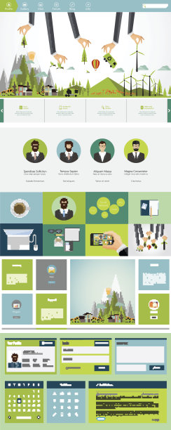 生态一页平面网站设计图片下载