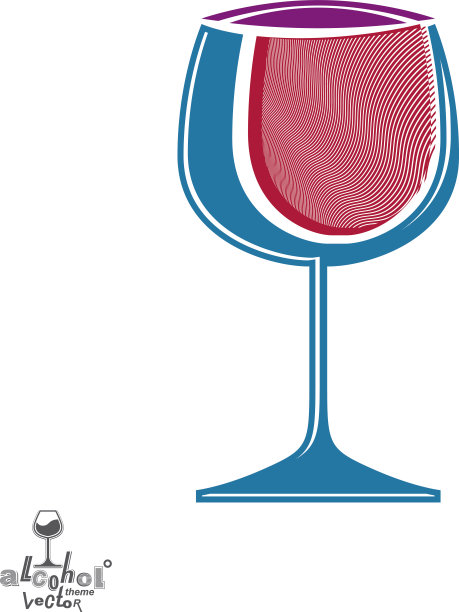 经典的粉色优雅酒杯，时尚的酒精插画图片下载