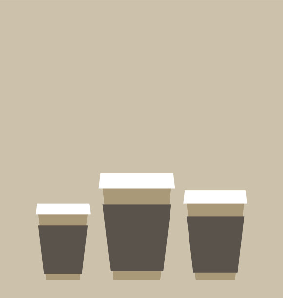 三种不同尺寸的咖啡外带图片下载